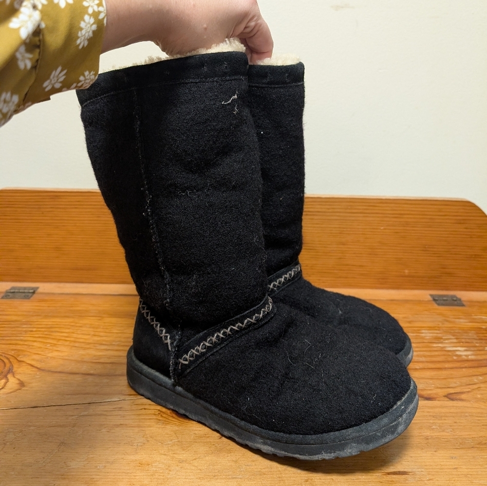 UGG Australia Classic Tall Wool Boots – Black – Women’s Size 8 - Picture 2 of 7